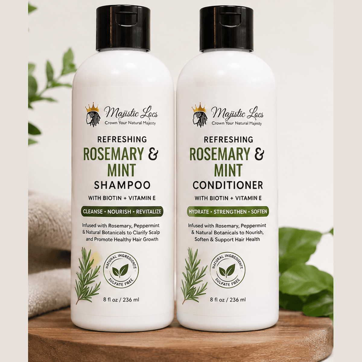 Rosemary & Mint Shampoo + Conditioner Set